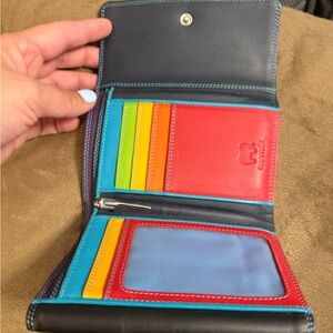 Mywalit double flap black wallet, in good condition